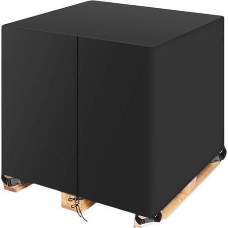 Housse de palette en tissu 210D imperméable pour meubles d'extérieur avec fermeture et sangles réglables pour transport et entrepôt, 121,9 x 152,4 x 121,9 cm (noir) (1/5)