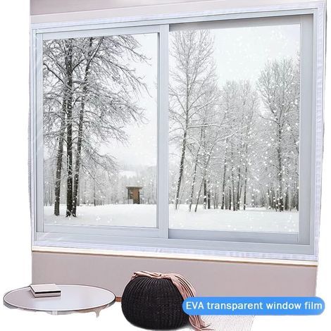Store hivernal transparent PE 120x160cm avec bande velcro 6m, isolation thermique fenêtre étanche pour grenier et vitrage (1/5)