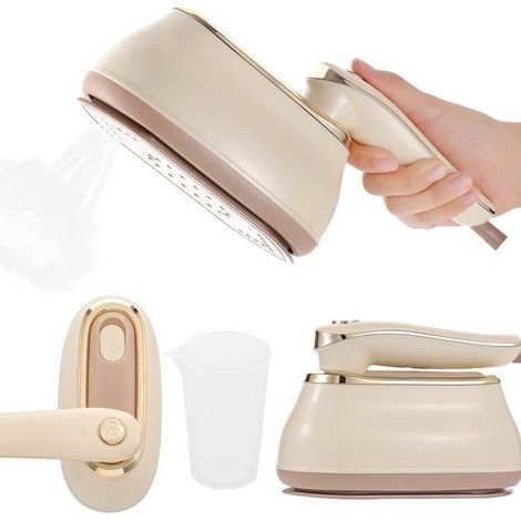 Défroisseur Vapeur Portable 2-en-1 - 1200W - Vapeur 180 - Réservoir 170ml - Prêt en 20s - Beige (1/5)