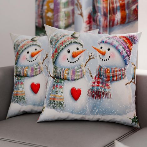 Paire de Housses de Coussin en Microfibre 80x80 cm, Coussins Décoratifs de Noël pour Chambre, Canapé, Salon, Lot de 2 Housses de Coussin, Taie d'oreiller de Noël 7 (1/3)