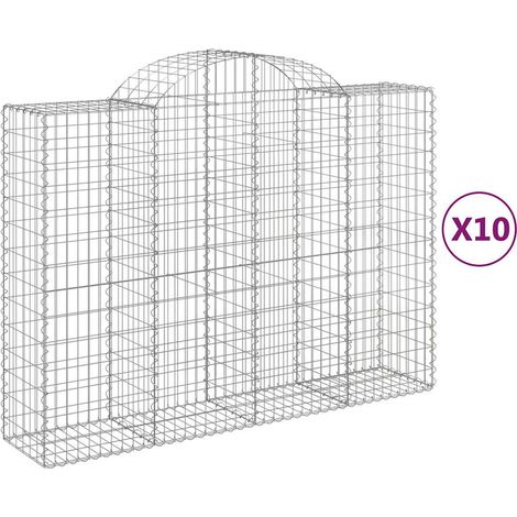 Maison Exclusive - Gabionen mit Hochbogen 10Stk. 200x50x140/160cm