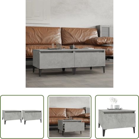 Industriestil Beistelltisch - Beistelltische 2 Stk. Betongrau 50x46x35 cm Holzwerkstoff (1/5)