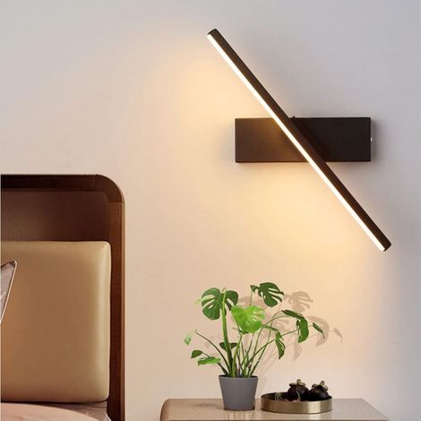 Lampe de chevet moderne, minimaliste et créative - convient pour la chambre, la table de chevet ou la coiffeuse - noire - 40 cm (avec interrupteur) (1/5)