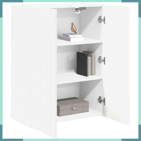 892359 Meuble TV mural Blanc 59,5 x 31 x 80 cm Bois d'ingénierie (1/5)