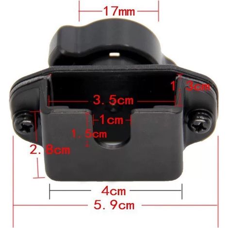 The car radio/handheld phone holder accessory is made of plastic with a colored bracket surface made of metal. (1/5)