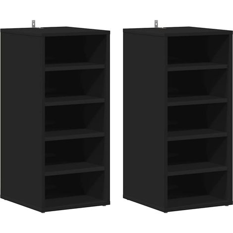 Maison Exclusive - Zapateros 2 uds madera contrachapada negro 31,