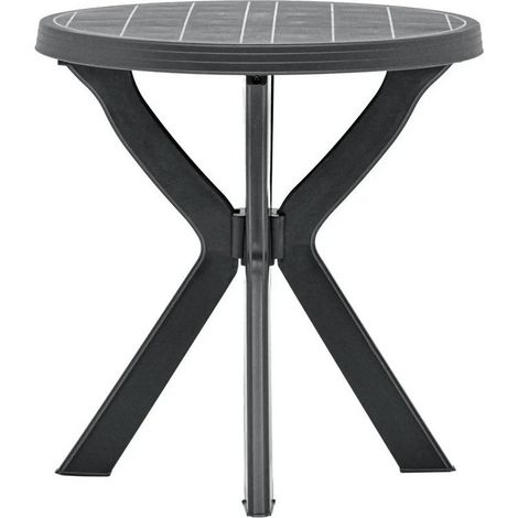 Table de bar ronde plastique anthracite Bouka (1/2)