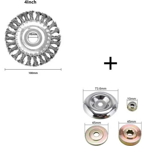 Tête de brosse métallique ronde de 20 cm pour tondeuse à gazon, coupe-bordures et débroussailleuse - AquaForge