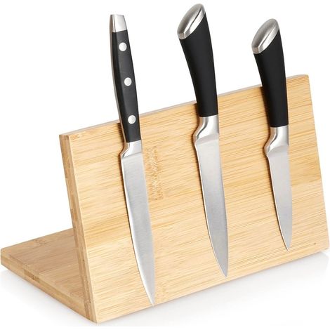 Magnetic Bamboo Knife Block Stand, 25x14x15 cm (1/5)
