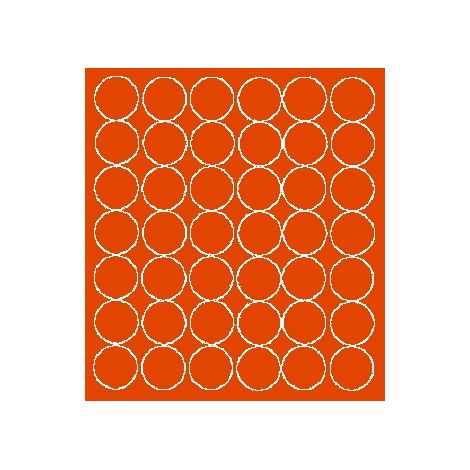 Pegatinas circulares de 3 cm, pegatinas de puntos, 42 unidades, naranja brillante