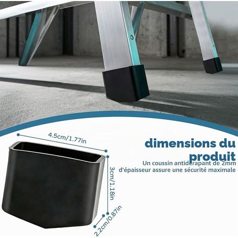 Non-Slip Rubber Feet for Ladder Feet Compatible Square Tubes 40 x 20 mm for Step Ladder on Tiles Feet Feet for Step Ladder (1/2)