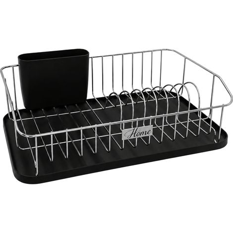 Scolapiatti, struttura in acciaio inox, vassoio raccogligocce rimovibile, 45 x 31 x 15 cm (1/2)