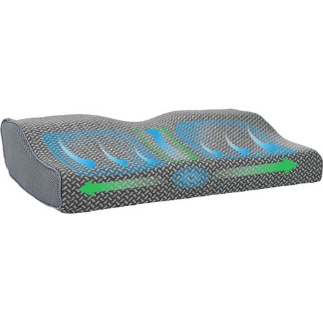 Pillow with Pillow Grey 60 x 34 x 11 cm Polyester vidaXL