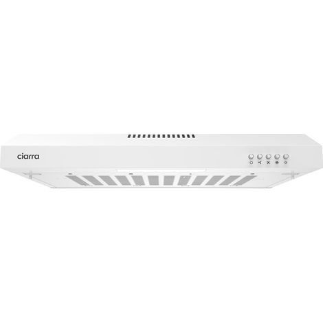 CIARRA Hotte Casquette 60cm Hotte Encastrable 3 Vitesses 220m3h Hotte Cuisine Recyclage ou Evacuation Filtre au Charbon NON INCLUS