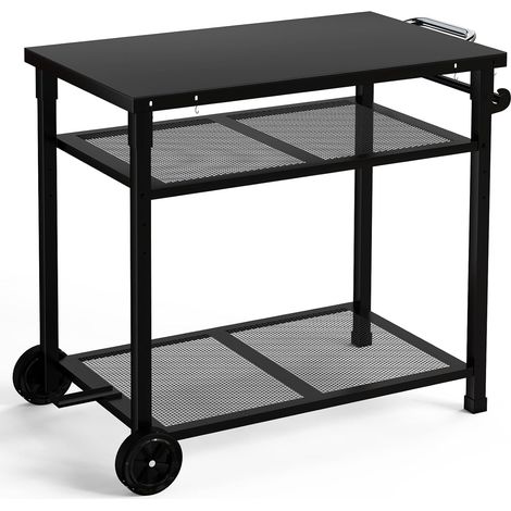 Chariot de Barbecue Métal 3 Niveaux pour Plancha Extérieur - Table de Grill Imperméable - Desserte de Service - 85 x 51 cm (1/5)