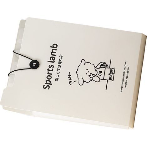 Classeur accordéon A4, portable, durable, pratique, organiseur de fichiers vertical, idéal pour les étudiants, motif agneau coloré. (1/5)