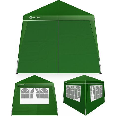 CASARIA® Capri 3x3m Pop-Up Gazebo with 4x Side Panels UV50+ Sun Protection Waterproof Foldable 3 Metre Pavilion Folding Festival Canopy Tent Includes Carrying Bag Grün (de)