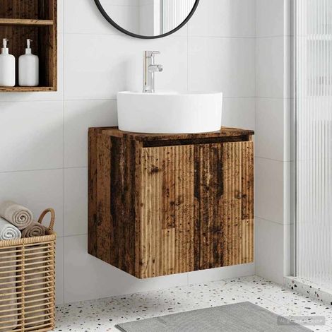 Vanidad con Lavabo de Pared Madera envejecida