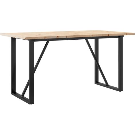 Maison Exclusive - Esstisch O-Gestell 160x80x75,5 cm Massivholz K