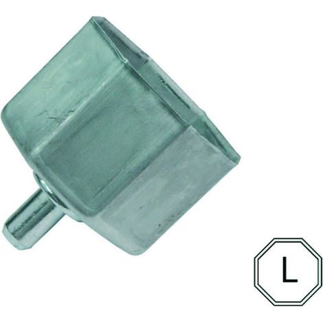 Calotta ottagonale liscia con perno per avvolgibili - perno Ø mm.12, calotta lungh. mm.45 - 10 pz