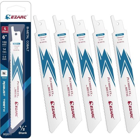 EZARC Säbelsägeblätter R622PM Metall 150mm 14TPI 5 Stück Bi-Metal 8% Cobalt (1/5)