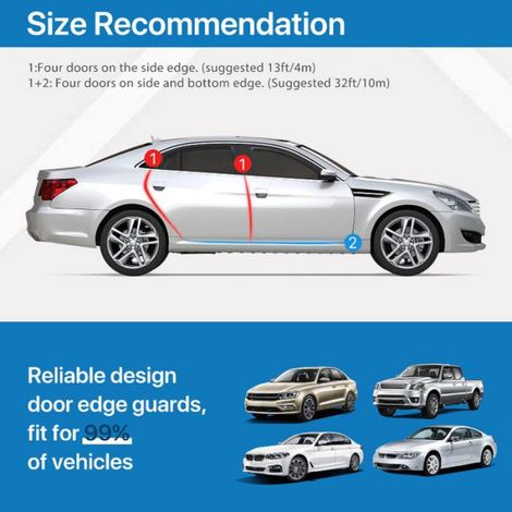 Protections Bord Portière - Caoutchouc Anti-Collision - Pour Voiture - Forme U - 10 M (1/5)