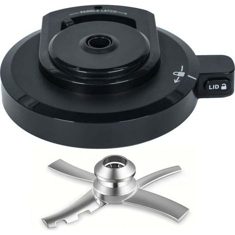 Couvercle extérieur de bol avec pale pour sorbetière Ninja NC301/NC300, couvercle de rechange réutilisable sans BPA, accessoire Creami compatible avec les séries Ninja NC299AMZ/NC301/NC300/NC201/NC101 (1/4)