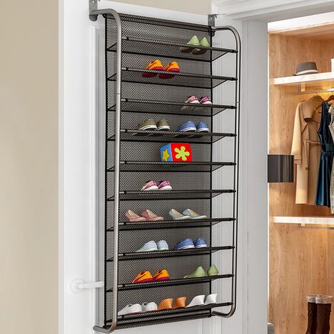 Étagère à Chaussures à Suspendre Pour Porte, Organiseur de Rangement à Chaussures Sur Porte, 10 étages Pour 30 Paires de Chaussures