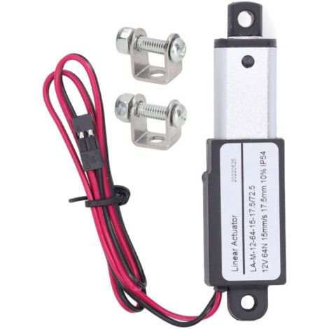 Micro vérin électrique linéaire 12V en aluminium ABS pour machines agricoles, course 17.5mm, alimentation courant continu, actionneur mini motion.