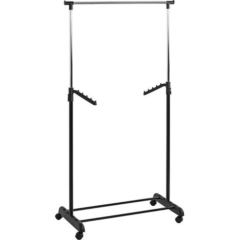 Portant à Vêtements Réglable "Lumi" 177cm Noir (1/4)