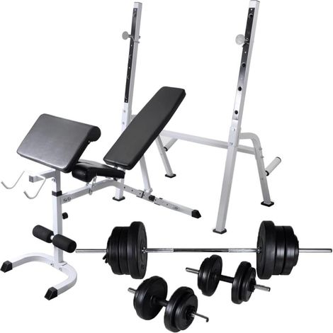 Banco de musculación y soporte para mancuernas juego de mancuernas de 60,5 kg 020000025 (1/5)