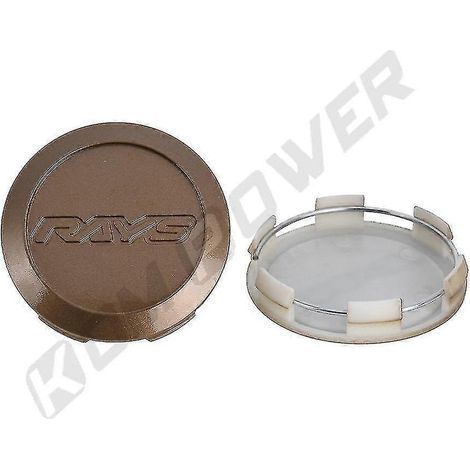 Cache-moyeu de roue de course automobile, diamètre extérieur 64 mm et diamètre intérieur 62 mm, style sport, emblème Rays 3D, coloris bronze, argent et noir (1/5)