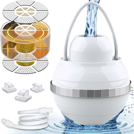 Filtre de baignoire, filtre pour robinet de baignoire, sans BPA, élimine des centaines d'impuretés, purifie l'eau de votre bain pour une peau et des cheveux plus sains (version améliorée) (1/5)