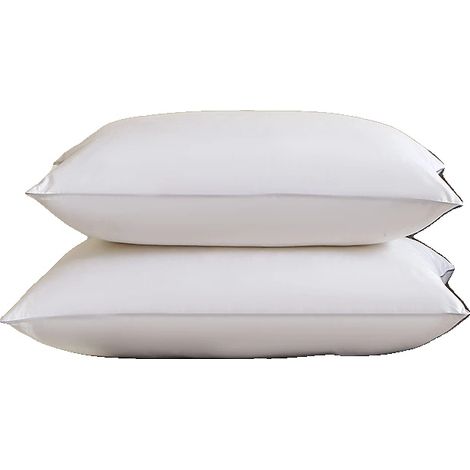 Set di 2 cuscini, fodera in 100% cotone, imbottitura in piuma d'oca, 45x45 cm. (1/2)