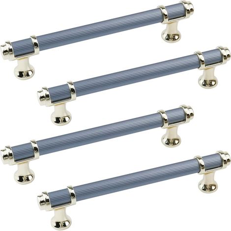 4 pièces avec trous centraux de 128 mm, poignées d'armoire, poignées à double trou, boutons de meubles, poignées de tiroir, poignées de porte ave