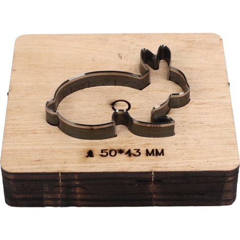 Matrice de découpe forme lapin avec base bois emboutissage cuir métal poinçon moule pour travaux manuels DIY (1/5)