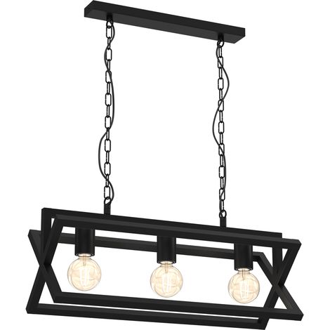 Suspension loft métal noire 75 cm Arnold 3xE27 Milagro (1/5)