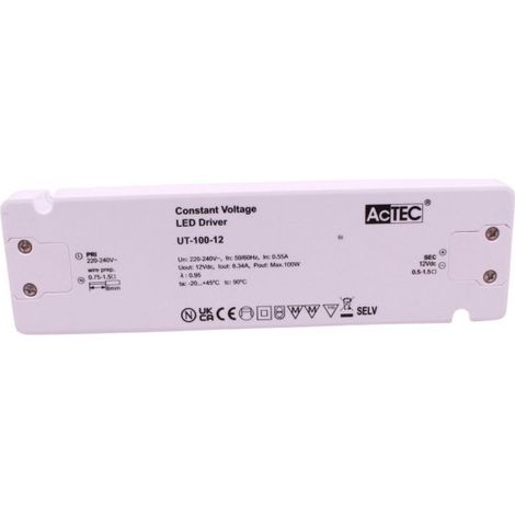 Alimentatore Trasformatore Ultra Slim 12V Tensione Costante CV (100W)