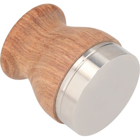 Tasseur à café plat en acier inoxydable, presse-poudre, marteau, manche en bois, accessoires pour le café, 53 mm (1/5)