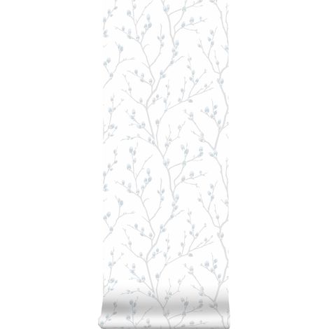 Superfresco Easy - Zweig - Weiß/Blau - Vliestapete - 10m x 52cm