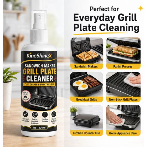 KineShineX Sandwich Maker Cleaner Spray entfernt eingebranntes Fett und reinigt Backbleche schonend. (1/5)