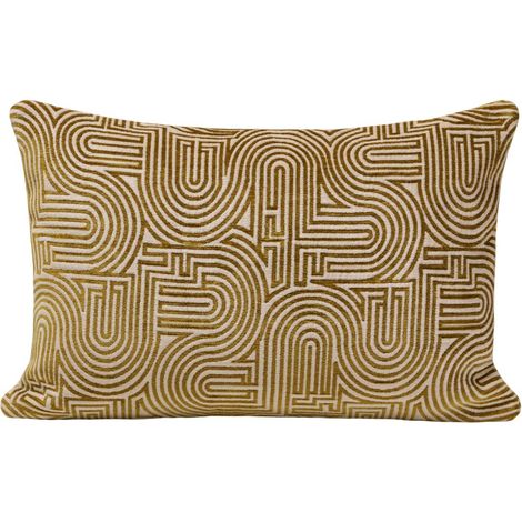 Housse de coussin en Chenille au motif graphique KLARK (1/4)