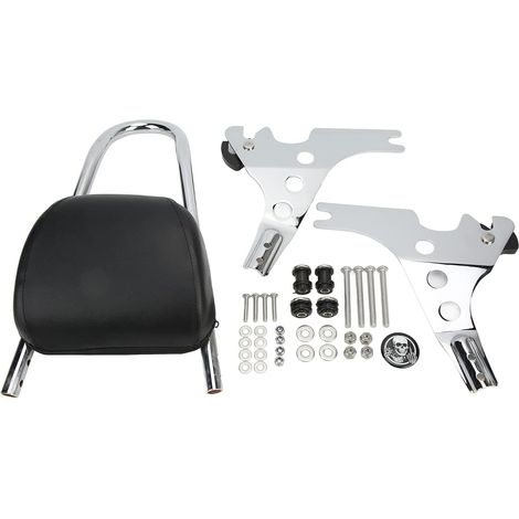 Coussin de Dossier Passager Sissy Coussin Dossier Amovible de Passager Arrière Remplacement 200R XLH1200 2004-2019 Sissy avec en PU (argent chromé) (1/5)