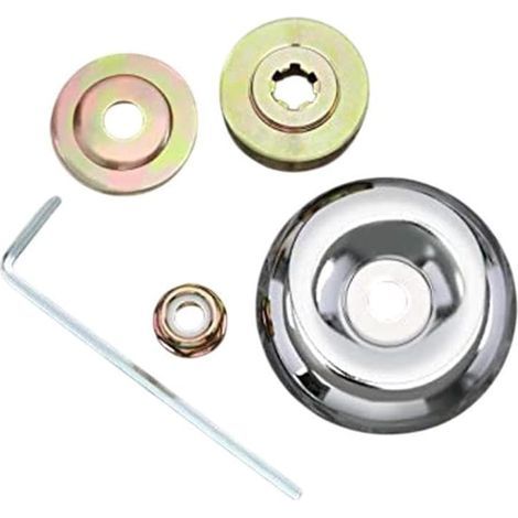 10-teiliges Rasenmäher-Ersatzteilset aus Eisen mit Schutzkappen, Grundplatten, Muttern und L-förmigen Schraubenschlüsseln, kompatibel mit verschiedenen Rasenmähern und (1/5)