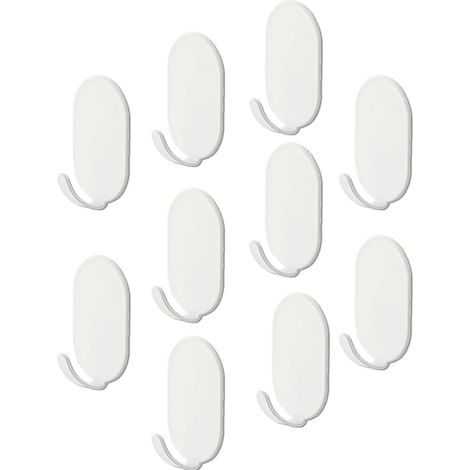 Lot de 10 crochets autocollants extra forts, évier – métal au carbone imperméable – Crochets pour serviette, cuisine (1/5)