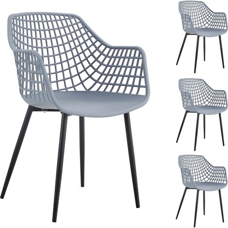 Chaises LUCIA gris clair (Lot de 4)