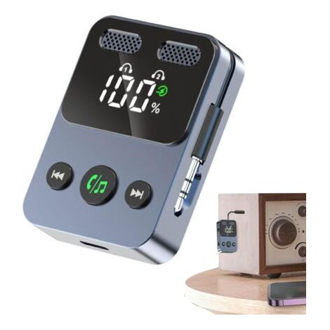 Emetteur Et Récepteur,Adaptateur Jack Aux 3.5mm Portée Etendue Emetteur sans Fil Double Fonction Voiture pour Ordinateur Portable Avion Télévision Stéréo De Voiture Salle De Sport