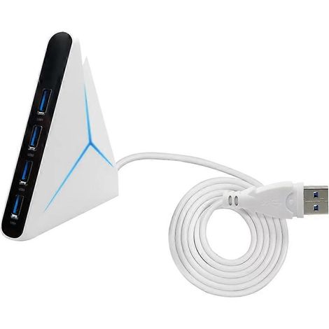 4-Port USB 3.0 Hub mit USB A 5 Gbit/s Anschlüssen, Splitter, Dockingstation für Maus, Tastatur, Laptop und Desktop-PC (B) (1/5)