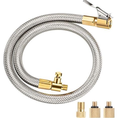 Adattatore per tubo di prolunga da 21 pollici per gonfiatore di pneumatici con attacco rapido e raccordo di bloccaggio per compressore d'aria portatile (1/4)