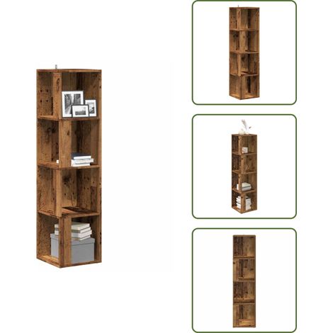 vidaXL Eckregal Altholz-Optik 33x33x132 cm Holzwerkstoff (1/5)